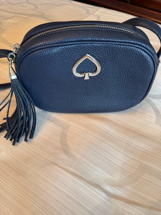 kate spade Handbags - kate spade Navy Pebbled Leather Crossbody with Tassel Accent